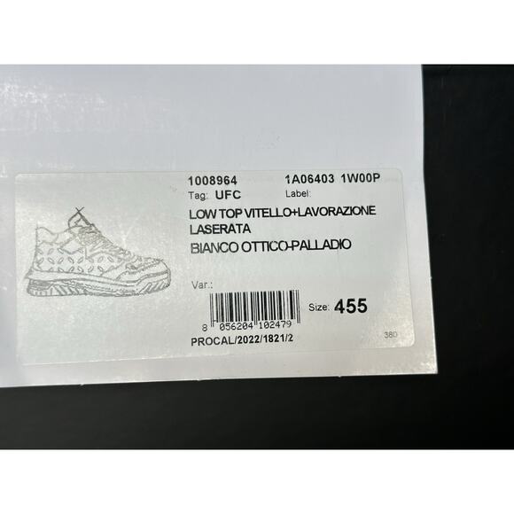 Versace Men\'s Laserata Leather Sneakers White 12.5 US (45.5) 1008964 NWT $1175 main image 10